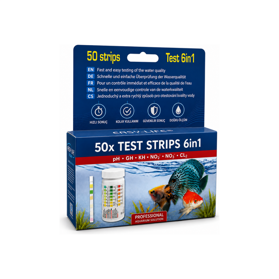 Easy-Life 6in1 Test Strips 50 Adet – Akvaryum Su Test Şeridi