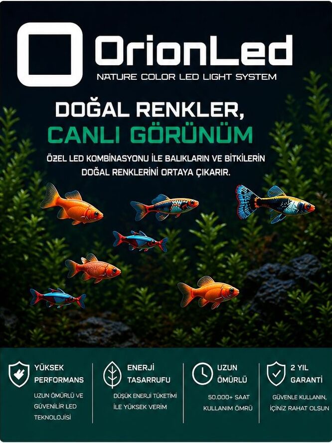 OrionLed Grolux Serisi A Akvaryum LED Aydınlatma 100 cm / 105-115 cm Akvaryumlar için