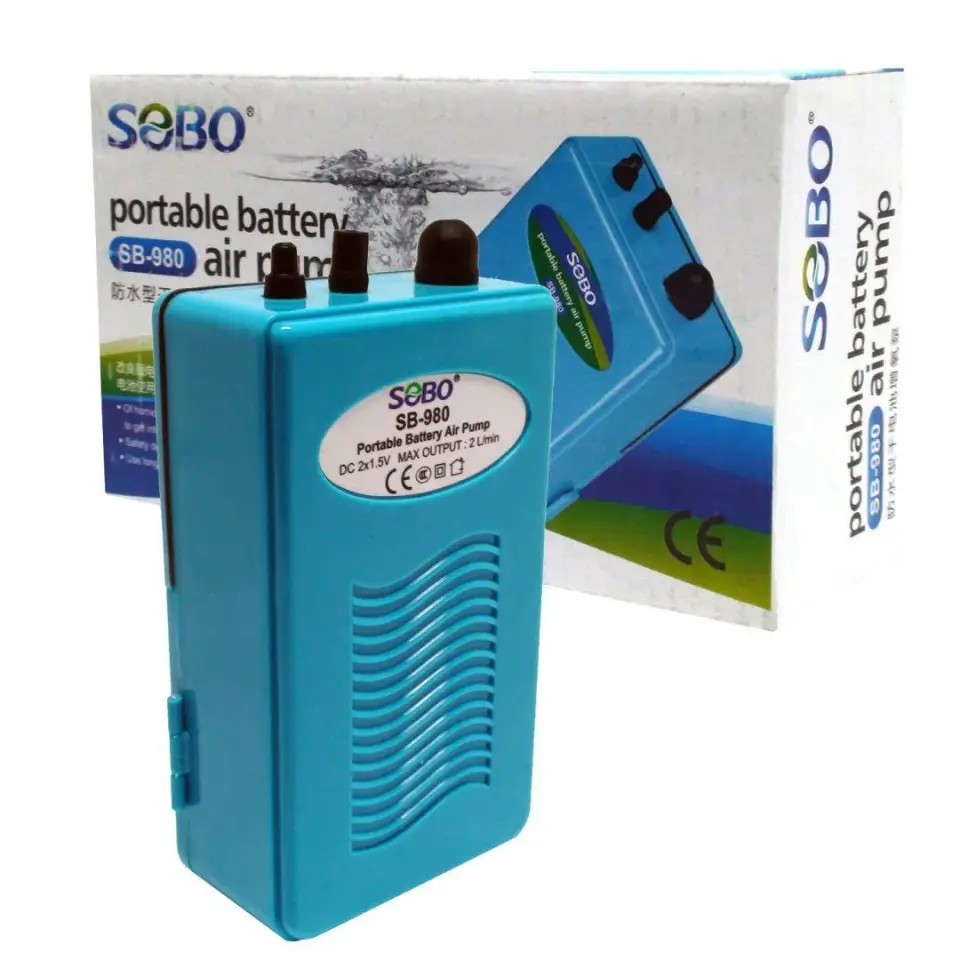 Sobo Akvaryum Pilli Hava Motoru SB-980 DC 2x1,5W 2lt/dk.