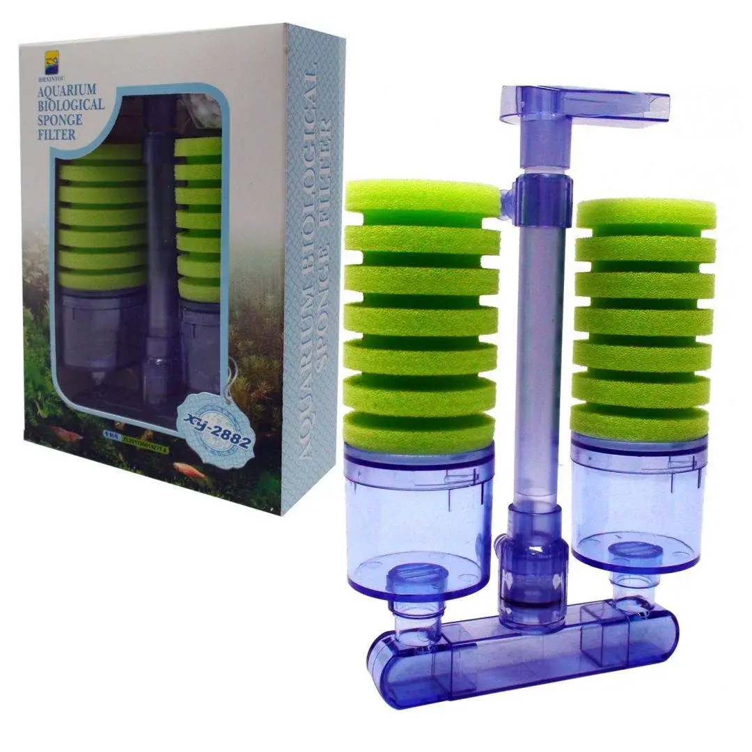 Xinyou Çiftli Biyolojik Dikey Sünger Akvaryum Pipo Filtre XY-2882