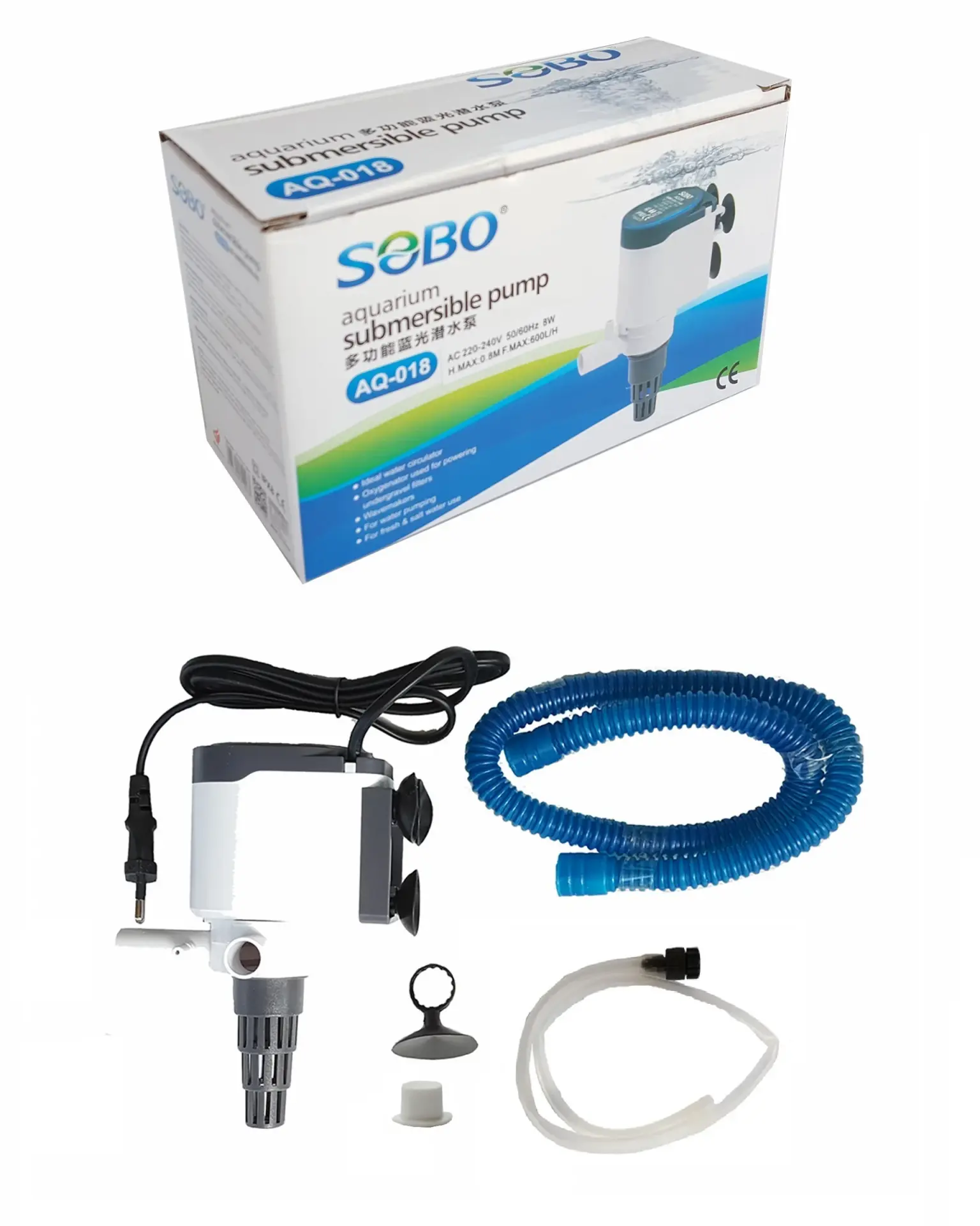 Sobo Akvaryum Kafa Motoru AQ-018 8W 600Lt/Saat