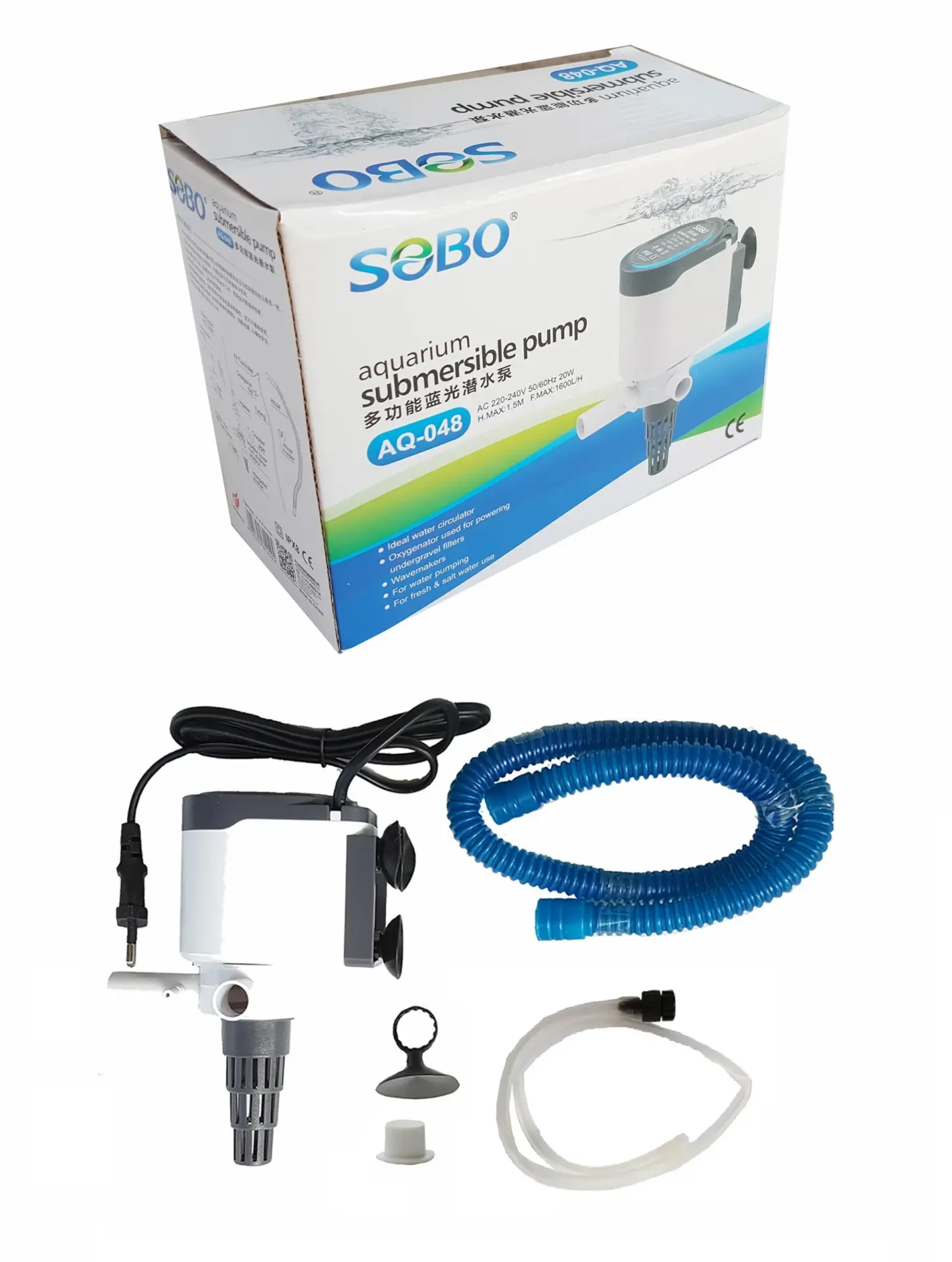 Sobo Akvaryum Kafa Motoru AQ-048 20W 1600Lt/Saat