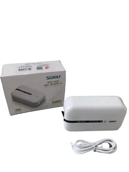 Sobo AC/DC Usb Şarjlı Çift Çıkışlı Hava Motoru 2W. 2X3 Lt/dk SB-428