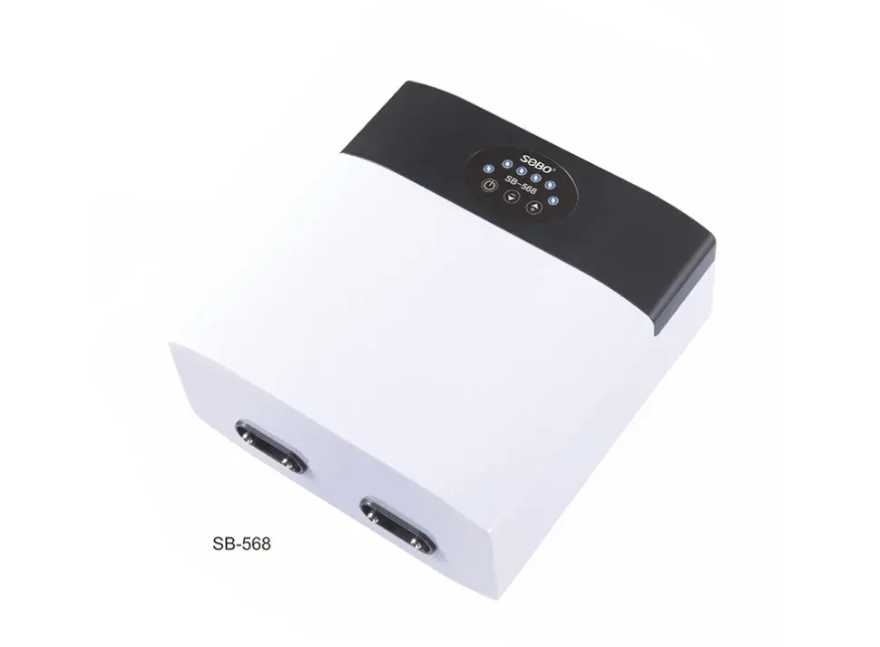 Sobo AC/DC Çift Çıkışlı Hava Motoru 12W. 4x5 Lt/dk SB-568