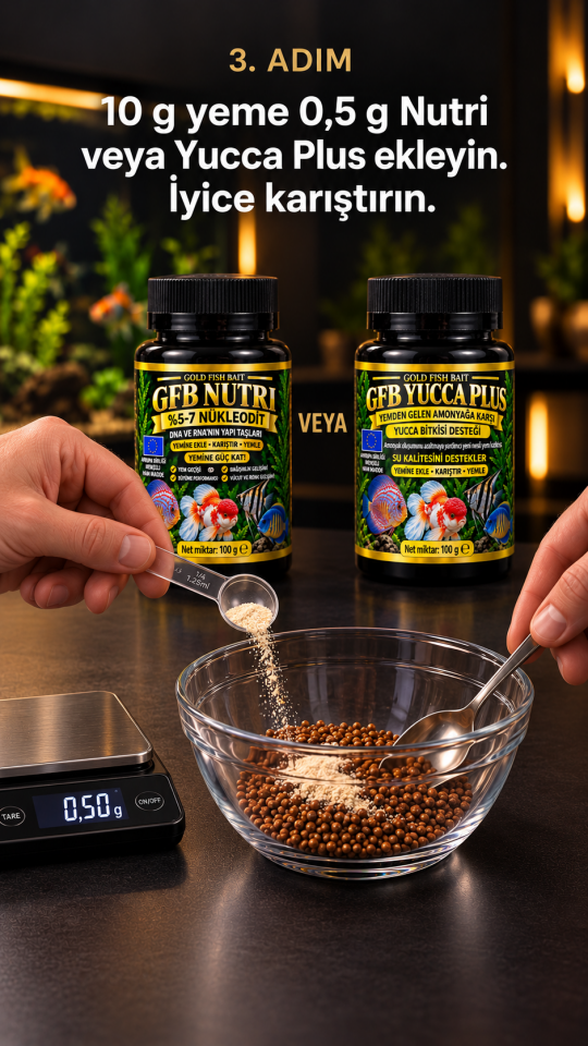 Gold Fish Bait Yucca Plus 100 g – Yemden Gelen Amonyağa Karşı Yucca Desteği